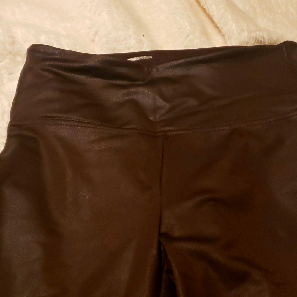 Seven7 Faux Leather Black Leggings